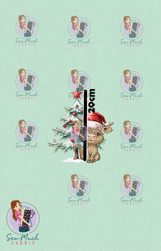 CHRISTMAS Pre-Order: Highland Cow Christmas Tree PANEL