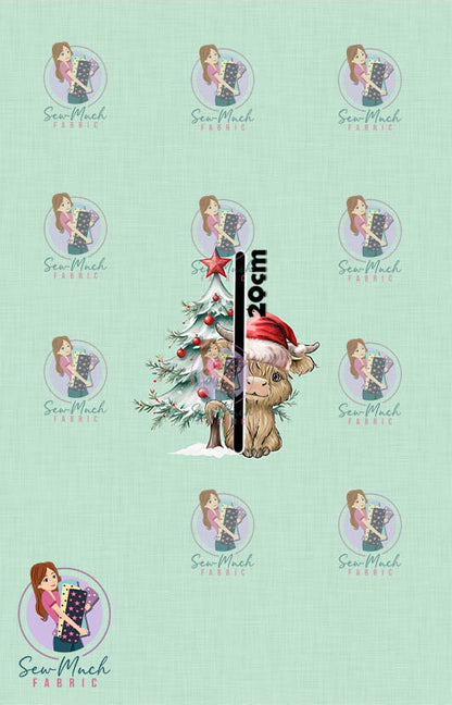 CHRISTMAS Pre-Order: Highland Cow Christmas Tree PANEL