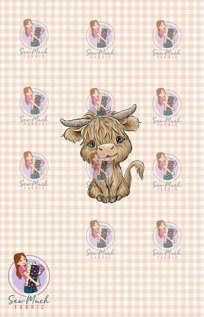 CHRISTMAS Pre-Order: Highland Cow Christmas Ornaments PANEL