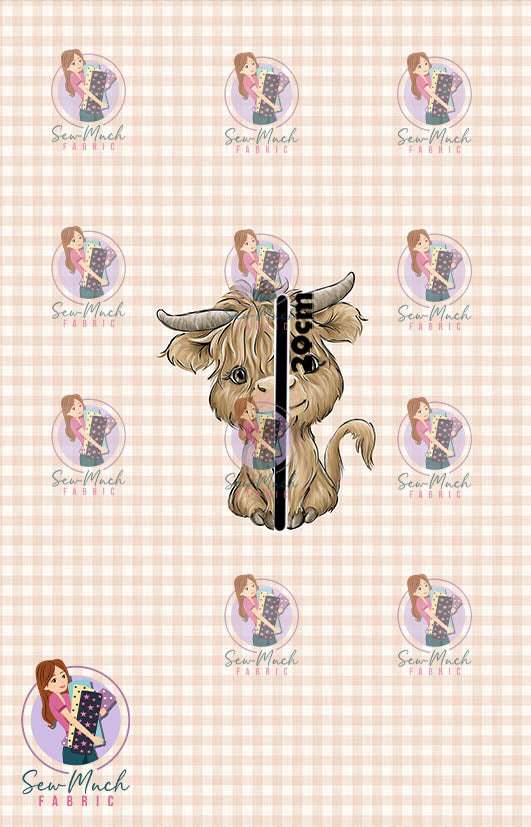 CHRISTMAS Pre-Order: Highland Cow Christmas Ornaments PANEL