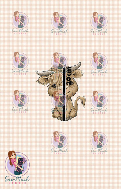 CHRISTMAS Pre-Order: Highland Cow Christmas Ornaments PANEL