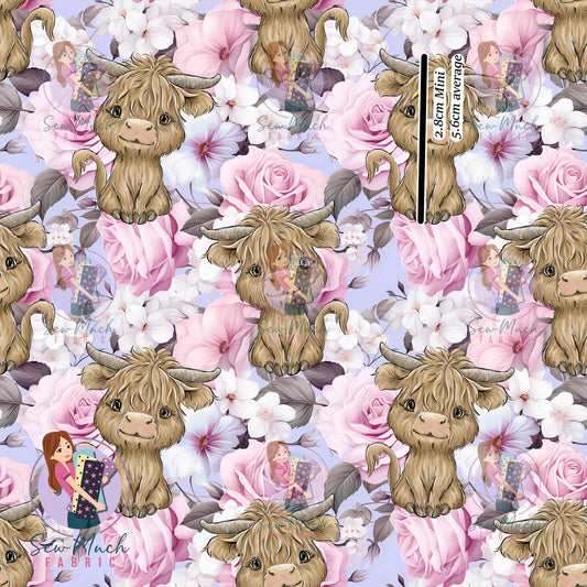 Highland Cow Floral | Woven | Retail | Average Scale