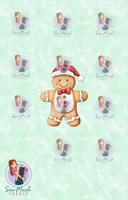 CHRISTMAS Pre-Order: Green Gingerbread PANEL