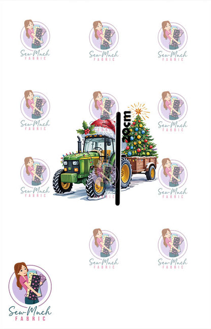 CHRISTMAS Pre-Order: Christmas Tractor White PANEL