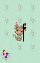 Load image into Gallery viewer, CHRISTMAS Pre-Order: Highland Cow Reindeer &#39;PANEL&#39;
