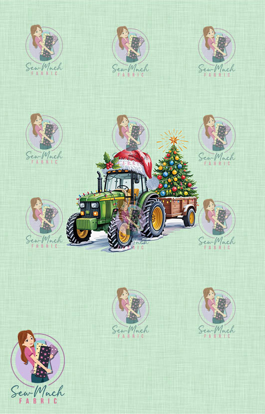 CHRISTMAS Pre-Order: Christmas Tractor Green PANEL