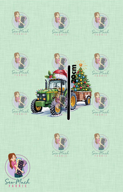 CHRISTMAS Pre-Order: Christmas Tractor Green PANEL