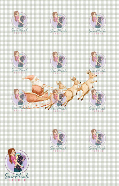 CHRISTMAS Pre-Order: Roo-dolph's Christmas Run Gingham PANEL