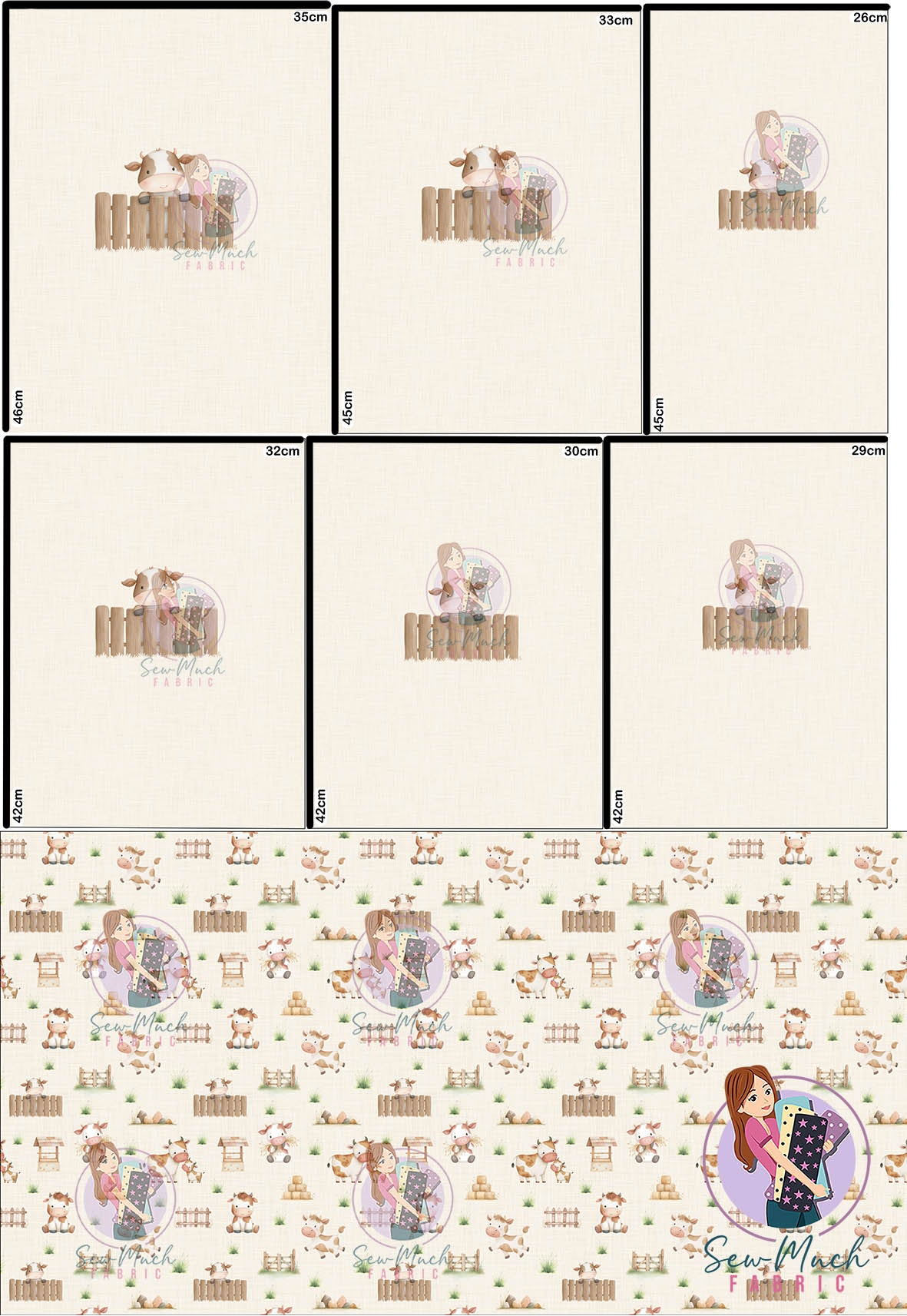 OCTOBER Pre-Order (1): Hereford Cow 'PANEL FOR ROMPERS'