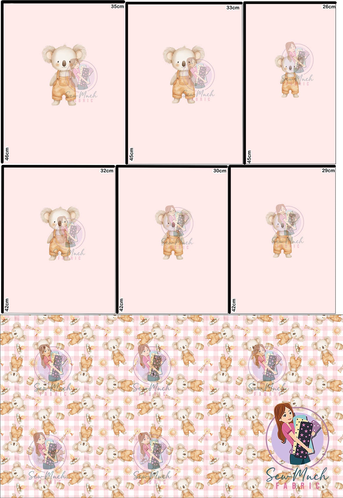 SEPTEMBER Pre-Order (1): Koala Pink 'PANEL FOR ROMPERS'