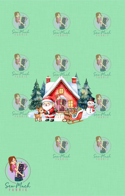 CHRISTMAS Pre-Order: Santa's Workshop Green PANEL