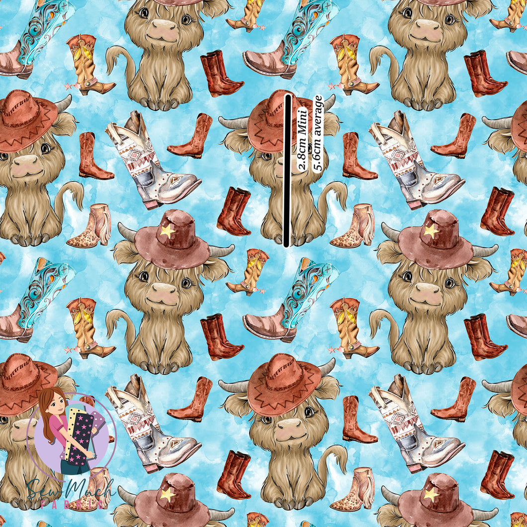 Highland Cow Cowboy | Woven | Retail | Average Scale