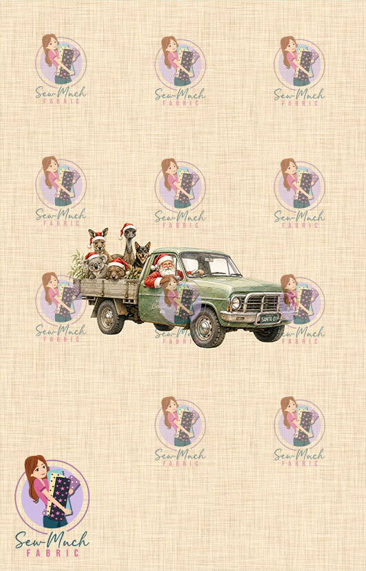 CHRISTMAS Pre-Order: Santa's Outback Delivery Beige PANEL