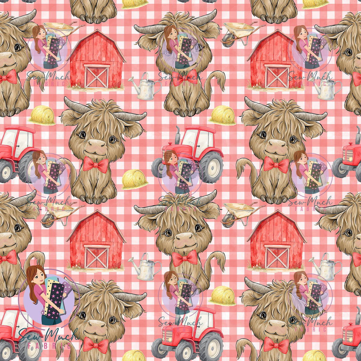 Highland Cow Red Tractor | Woven | Retail | Average Scale