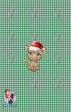 Load image into Gallery viewer, CHRISTMAS Pre-Order: Highland Cow Green Gingham &#39;PANEL&#39;
