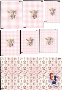 APRIL Pre-Order (2): Cows & Horses Pink 'PANEL FOR ROMPERS' 2