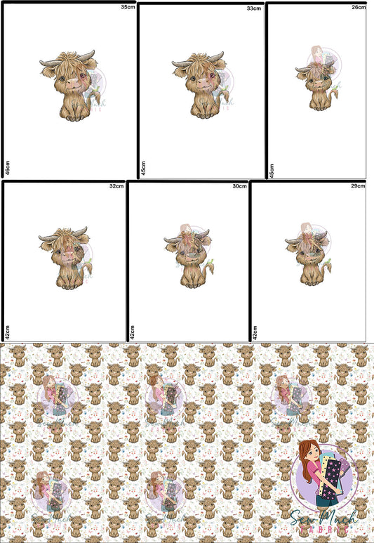 AUGUST Pre-Order (1): Highland Cow Bugs & Insects 'PANEL FOR ROMPERS'
