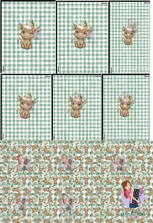 CHRISTMAS Pre-Order: Highland Cow Red 'PANEL FOR ROMPERS'