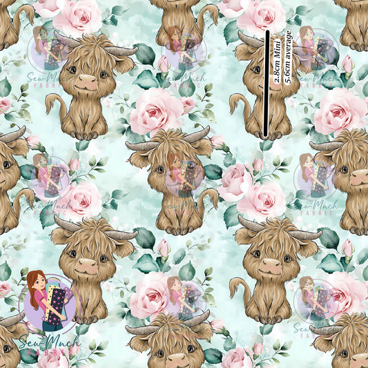 Highland Cow Floral | Canvas | Retail | Average Scale