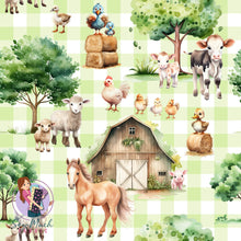 Load image into Gallery viewer, Farmyard Green Gingham | Woven | Retail | Average Scale

