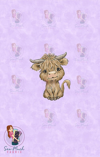 AUGUST Pre-Order (2): Highland Cow Western Purple PANEL