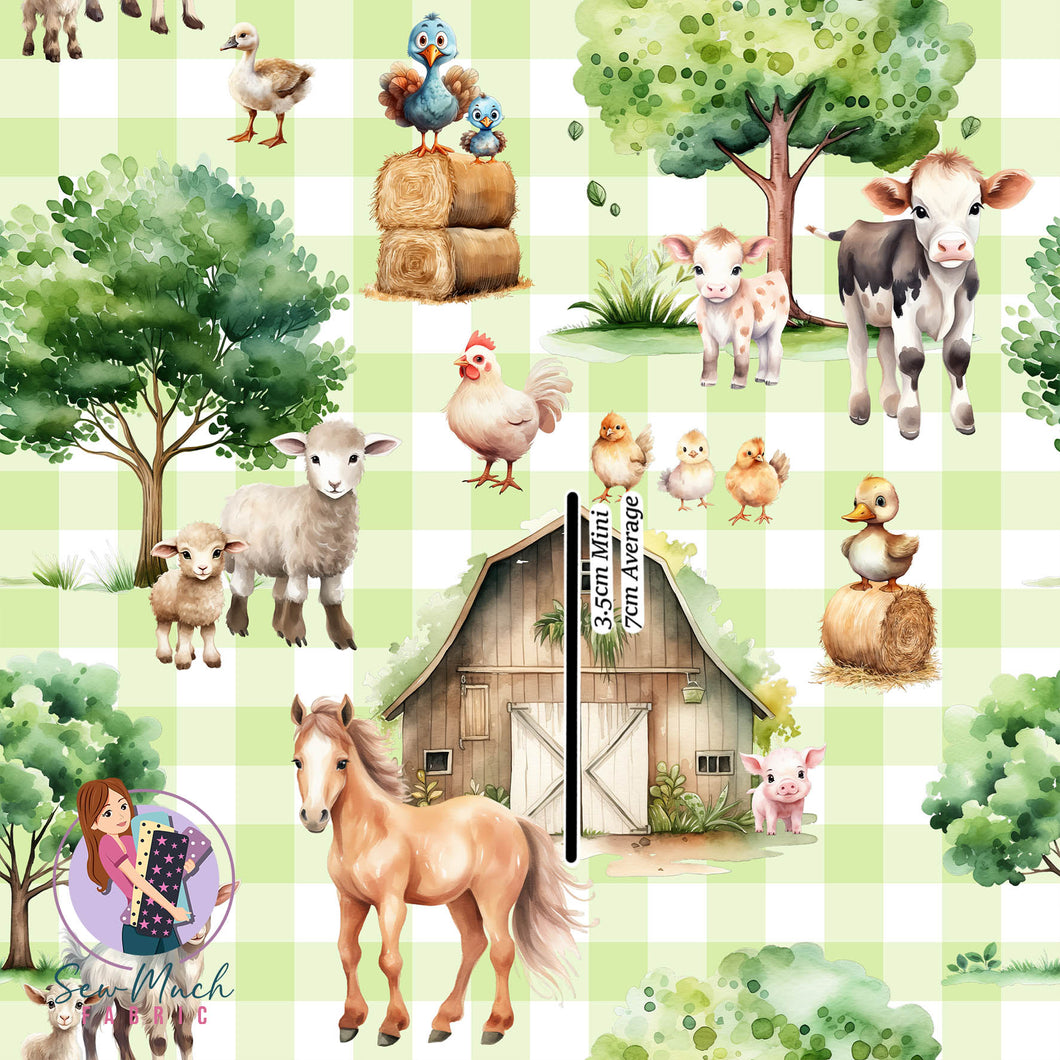 Farm Gingham Green | Woven | Retail | Average Scale