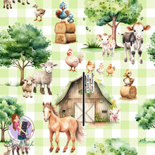 Load image into Gallery viewer, Farmyard Green Gingham | Woven | Retail | Average Scale
