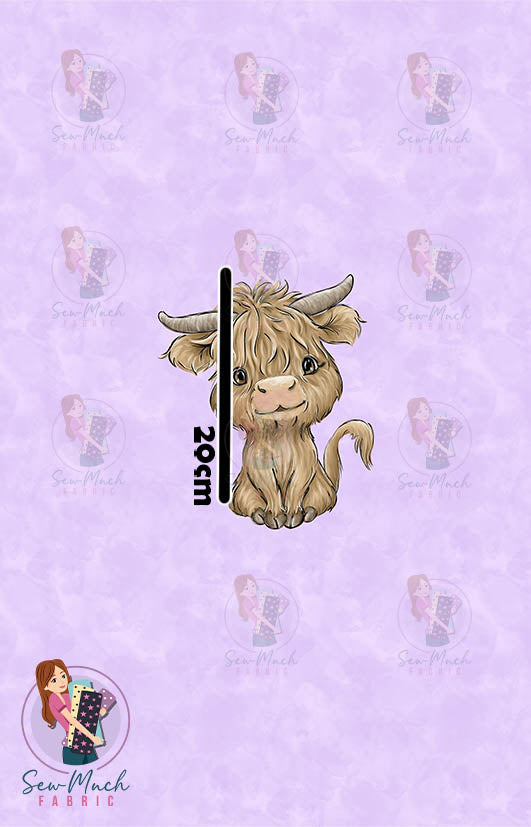 AUGUST Pre-Order (2): Highland Cow Western Purple PANEL