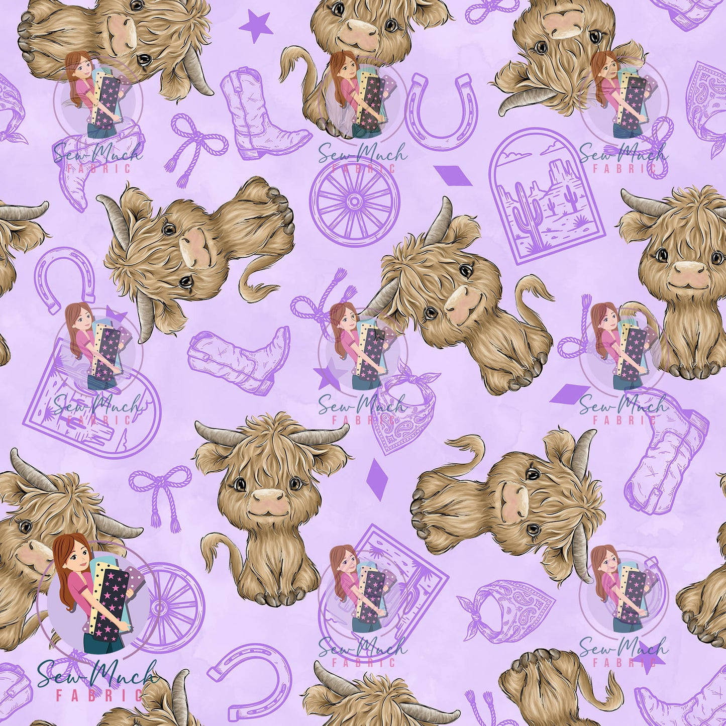 AUGUST Pre-Order (2): Highland Cow Western Purple