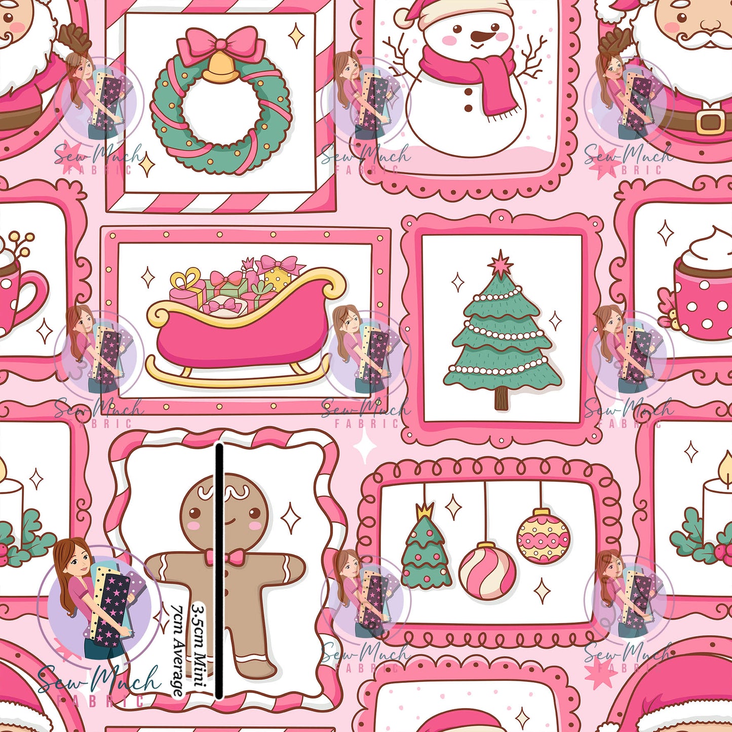 Christmas: Pink Frames | Woven | Retail | MINI Scale