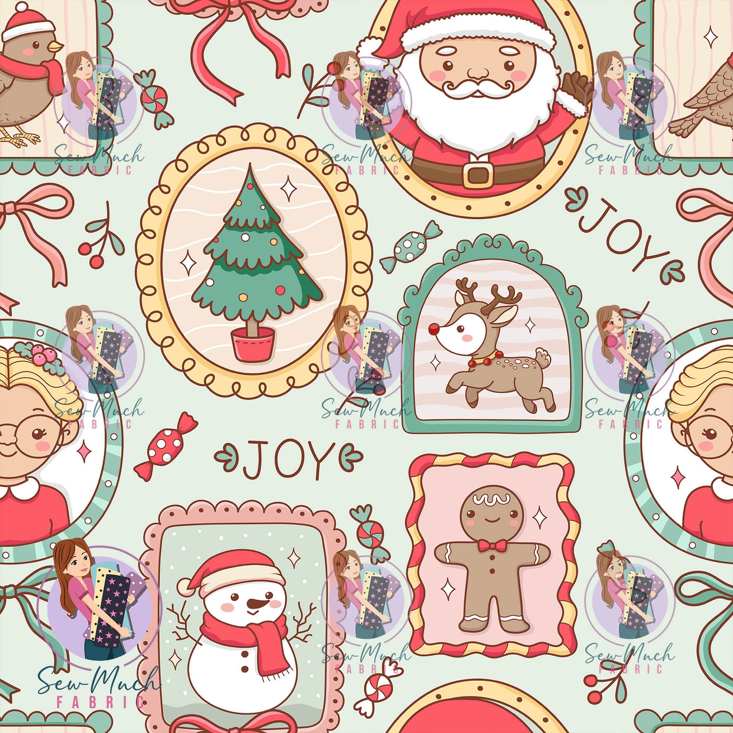 CHRISTMAS Pre-Order: Christmas Stamps Pink Green