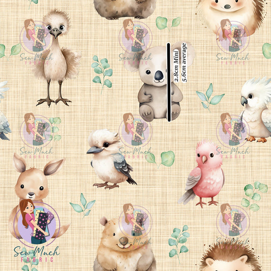 Australian Animals Beige | Woven | Retail | Average Scale
