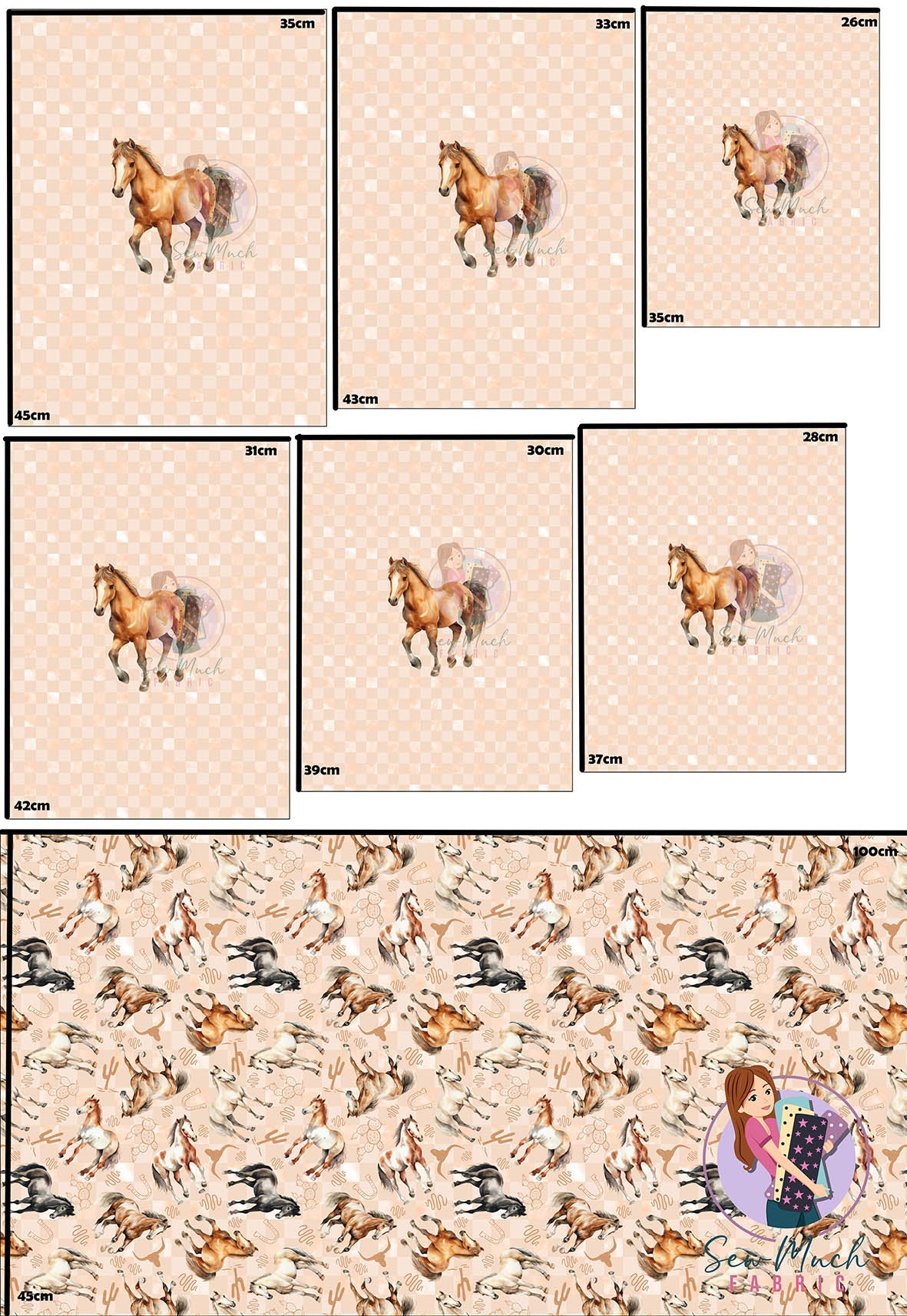 Unlimited Pre-Order: Horses 'PANEL FOR ROMPERS'