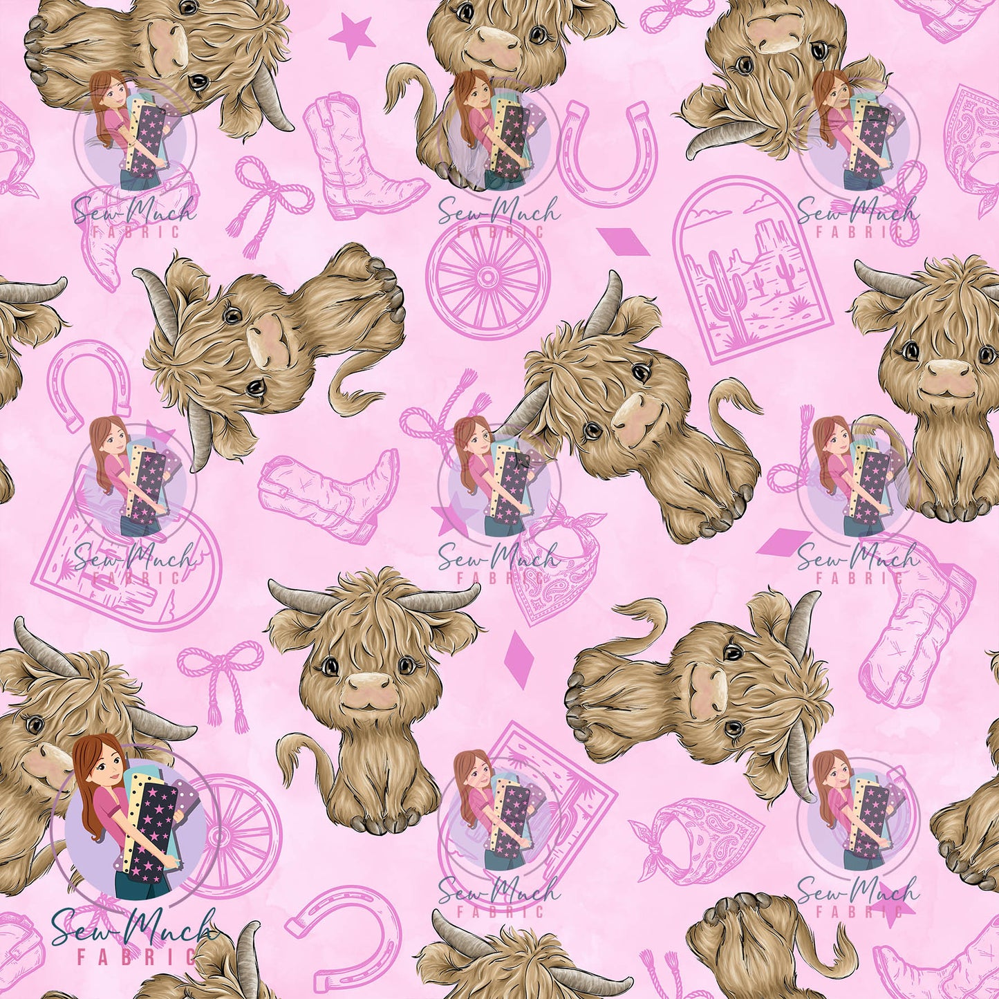 AUGUST Pre-Order (2): Highland Cow Western Pink
