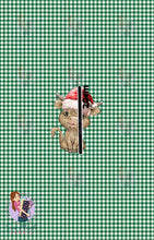 Load image into Gallery viewer, CHRISTMAS Pre-Order: Highland Cow Green Gingham &#39;PANEL&#39;
