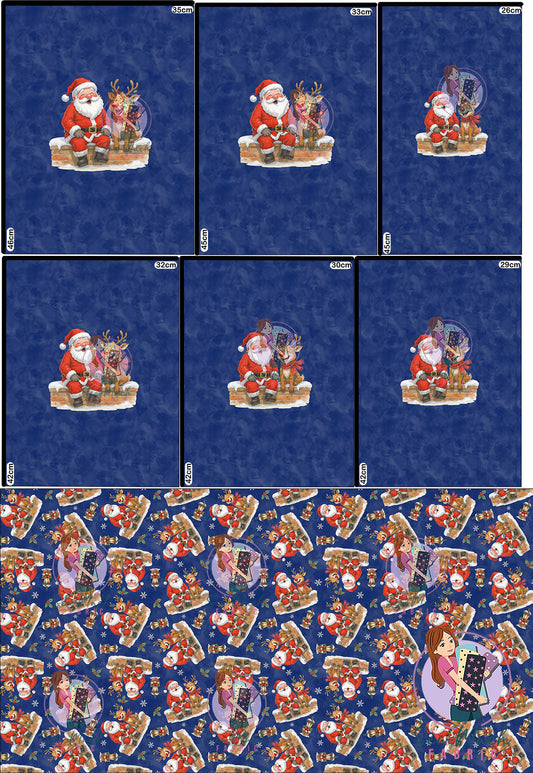 CHRISTMAS Pre-Order: Fun Times Navy 'PANEL FOR ROMPERS'