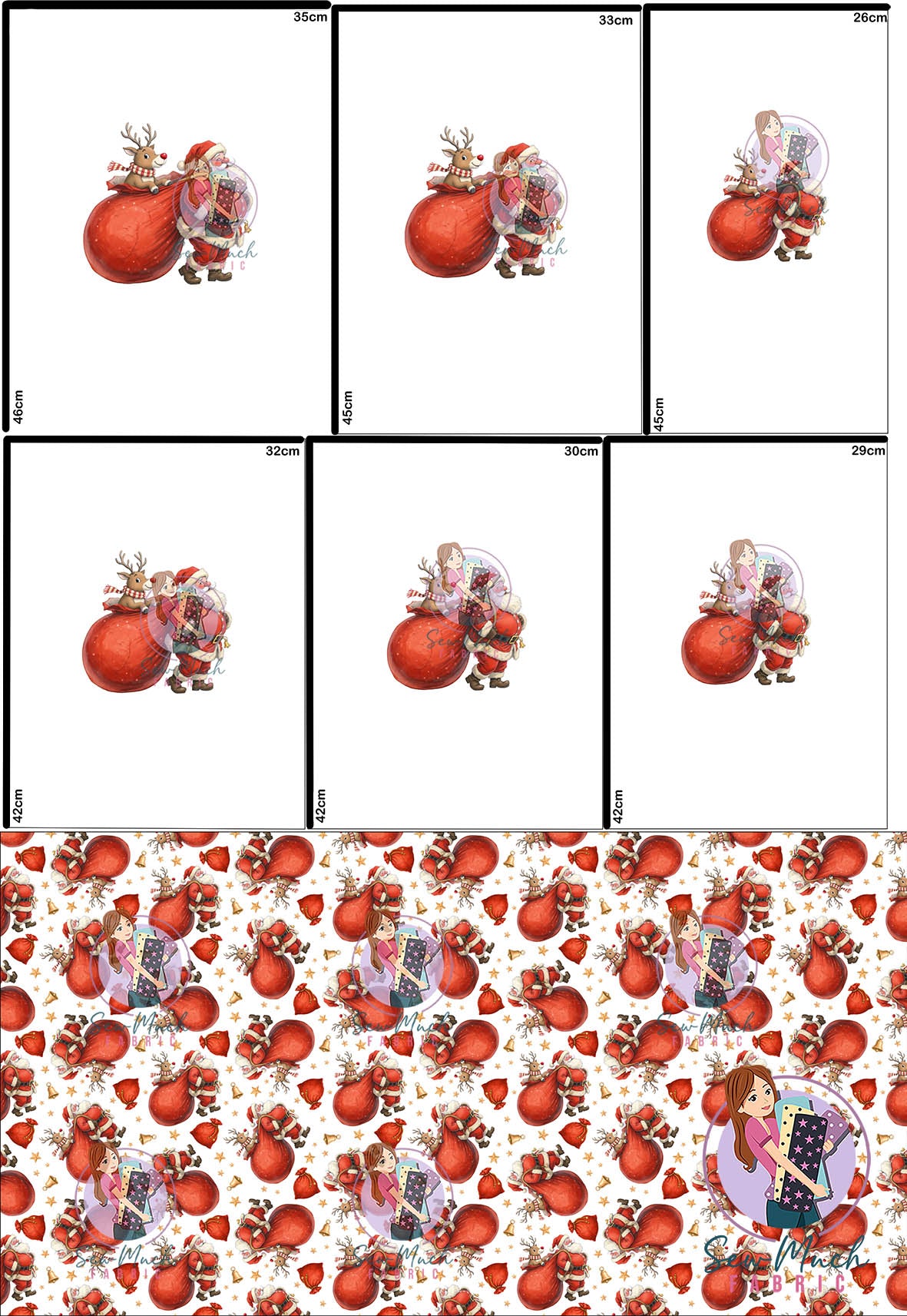 CHRISTMAS Pre-Order: Santa Sack 'PANEL FOR ROMPERS'