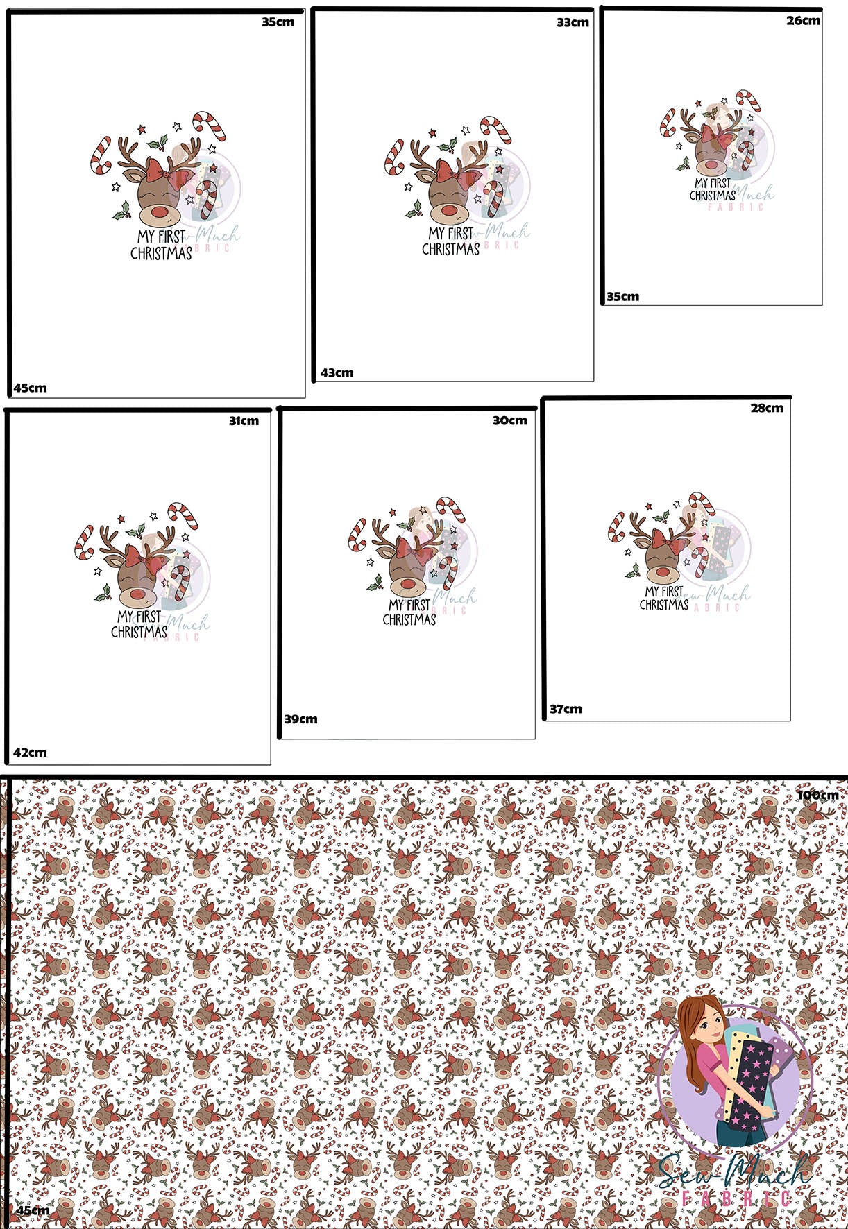 CHRISTMAS Pre-Order: My First Christmas Bow 'PANEL FOR ROMPERS'