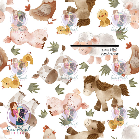 Farm Animals | Double Flannel Fleece | Retail | Average Scale