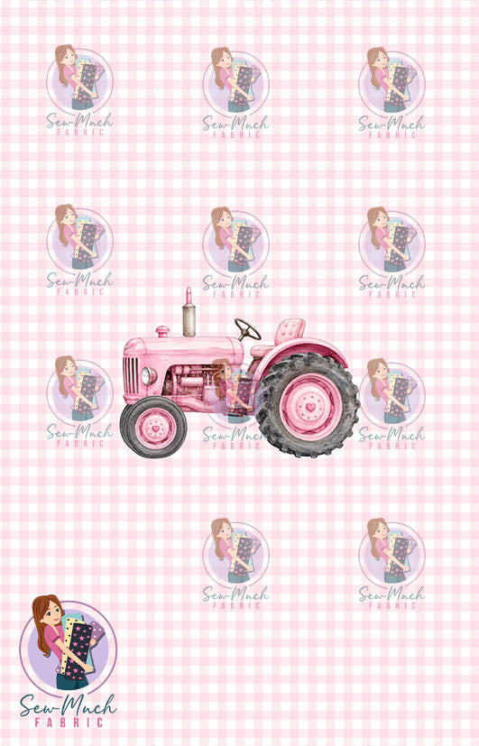 JULY Pre-Order (2): Farm Tractor Pink PANEL