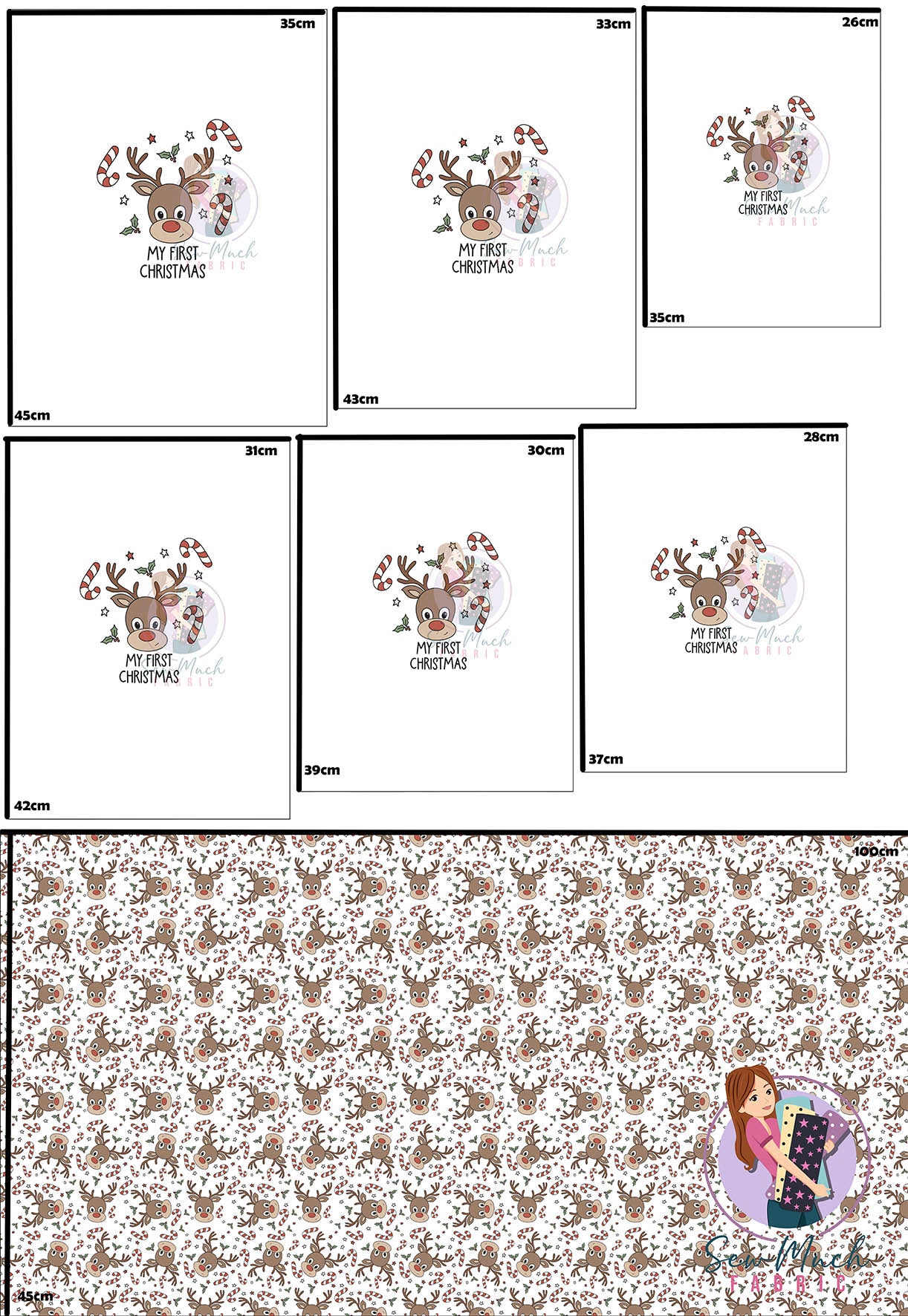 CHRISTMAS Pre-Order: My First Christmas 'PANEL FOR ROMPERS'