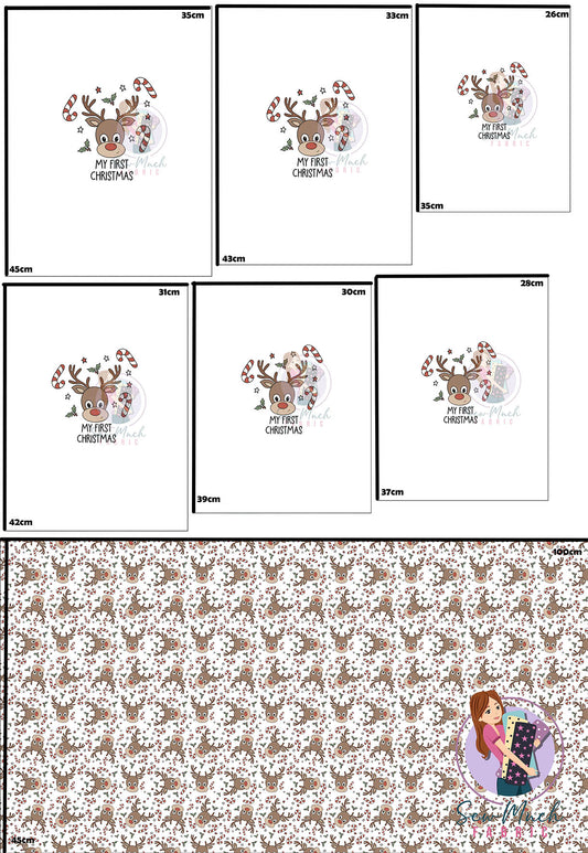 CHRISTMAS Pre-Order: My First Christmas 'PANEL FOR ROMPERS'