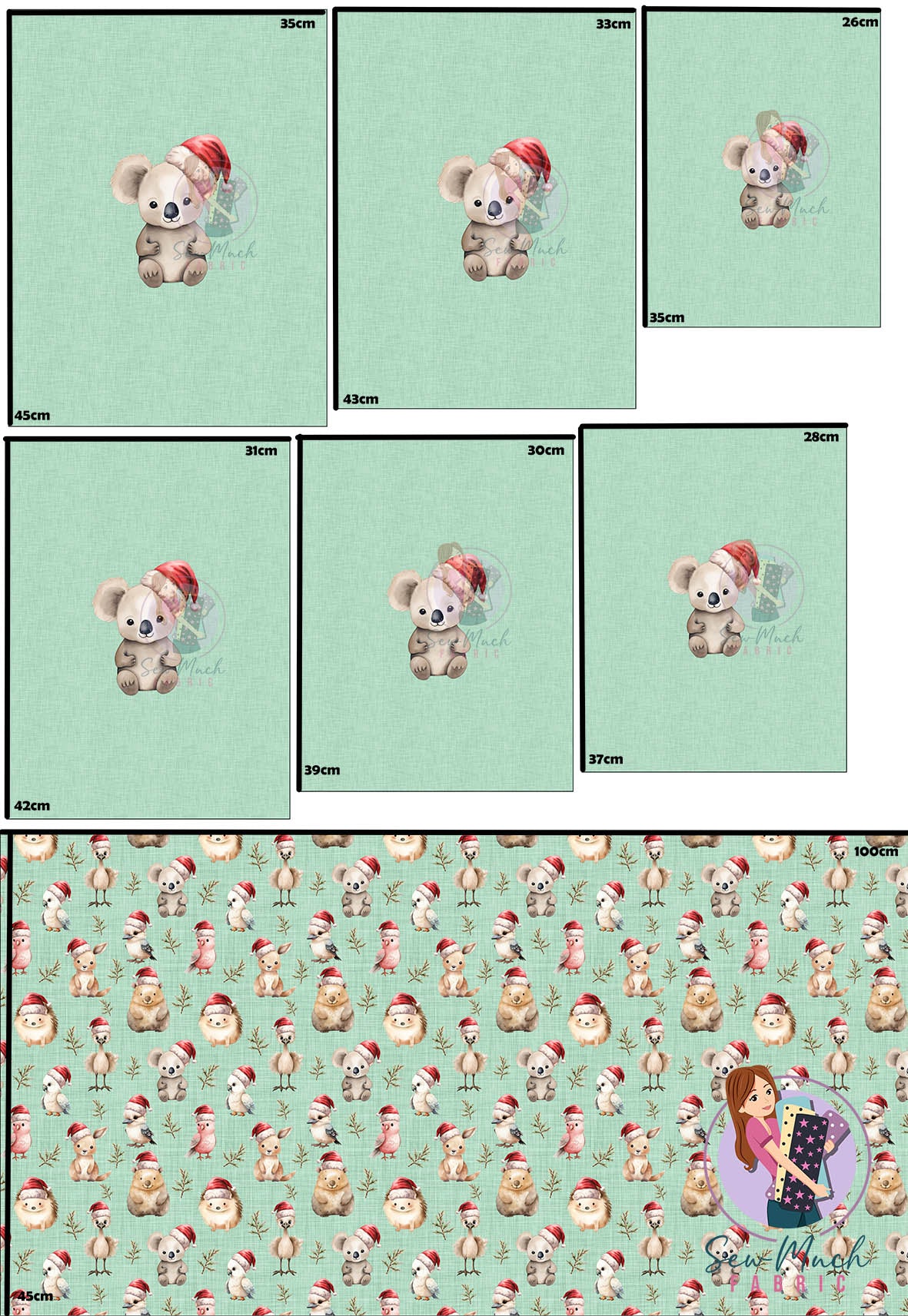 Christmas: Aussie Animals | RETAIL | WOVEN | PANEL FOR ROMPERS