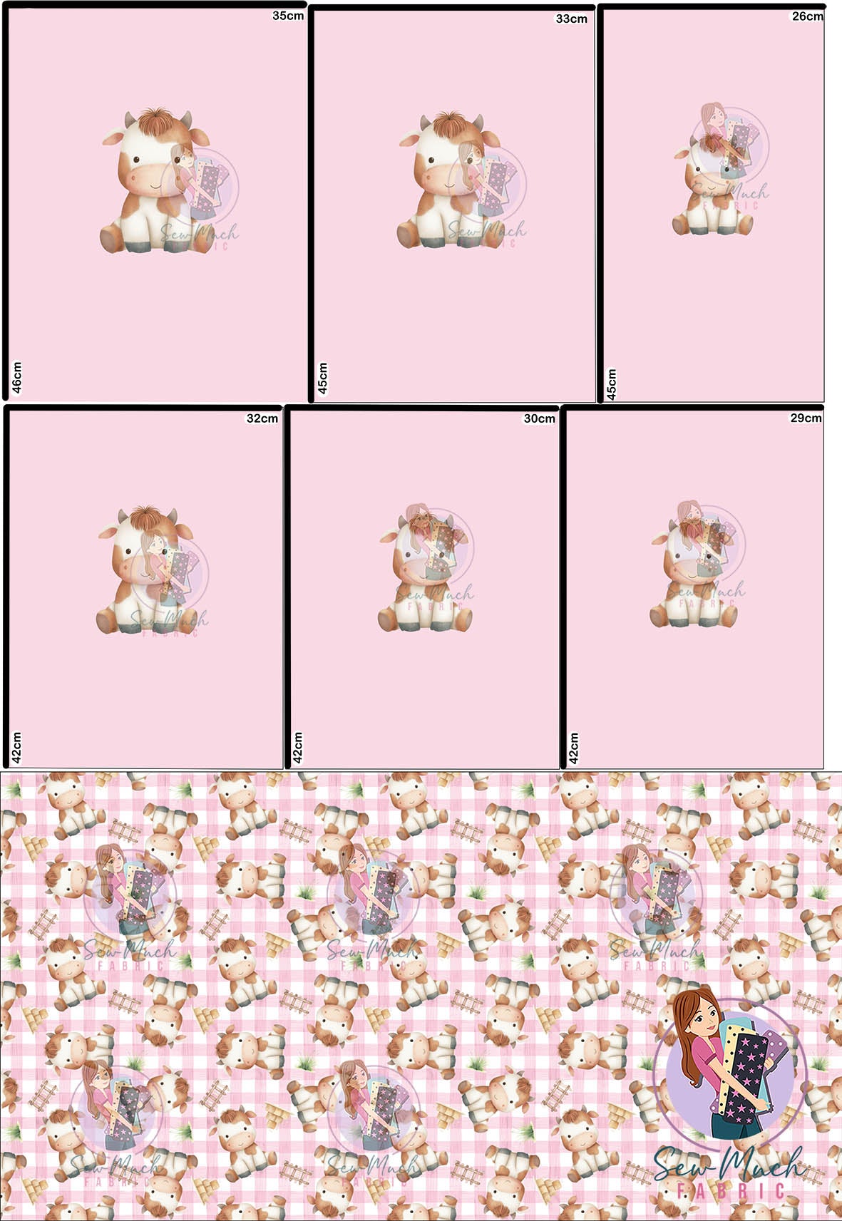 SEPTEMBER Pre-Order (1): Cow Pink 'PANEL FOR ROMPERS'