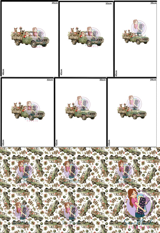 CHRISTMAS Pre-Order: Santa's Outback Delivery 'PANEL FOR ROMPERS'