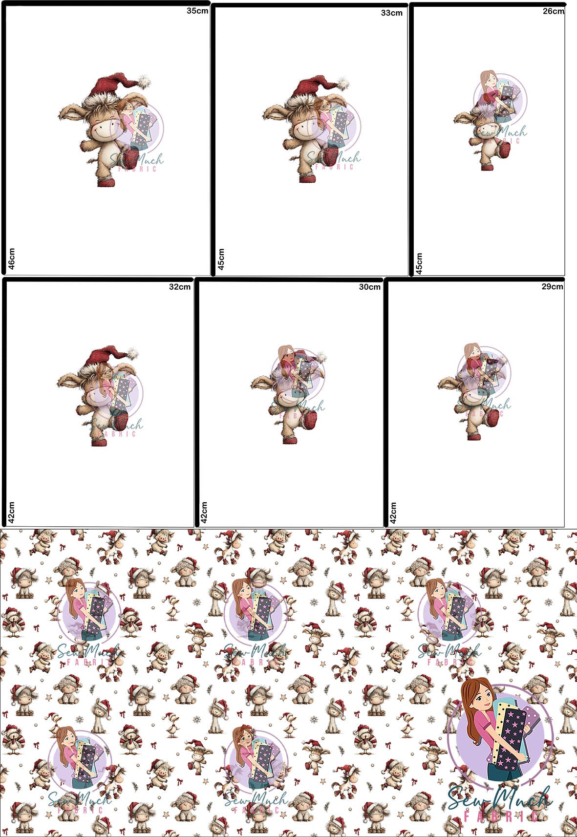 CHRISTMAS Pre-Order: Adorable Farm Animals 'PANEL FOR ROMPERS'