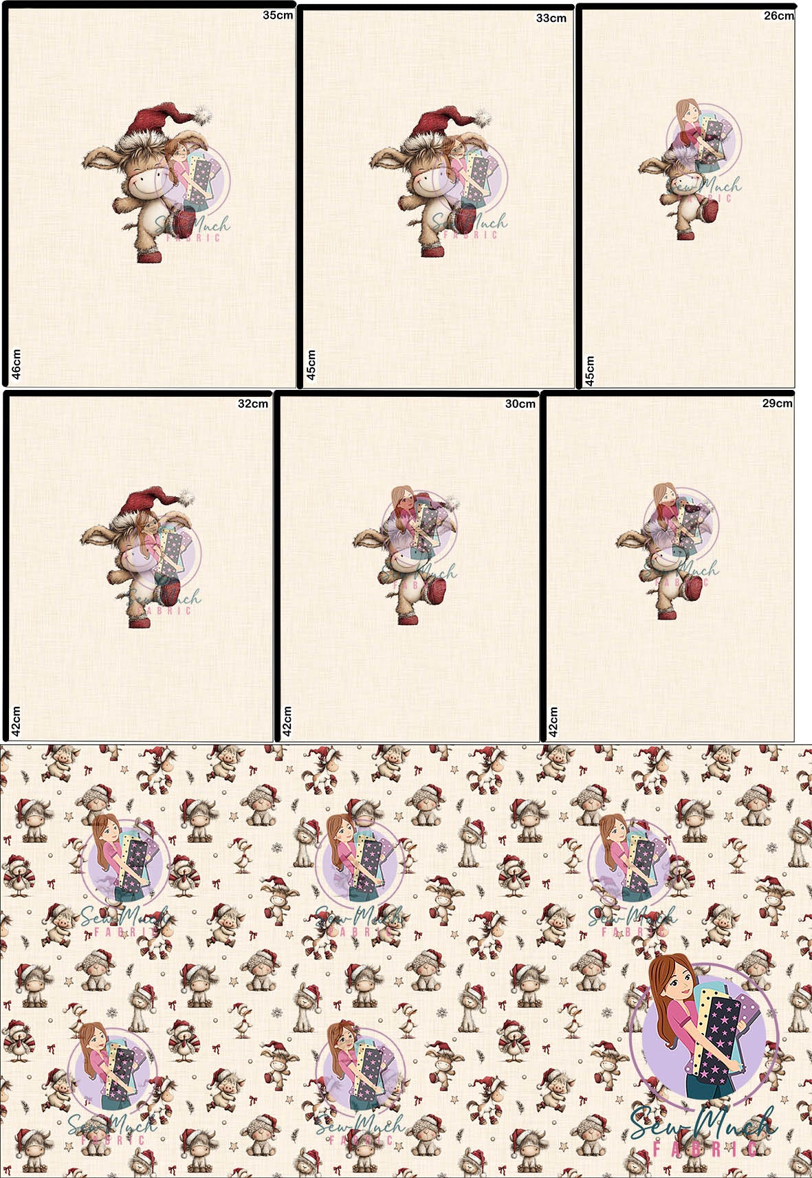 CHRISTMAS Pre-Order: Adorable Farm Animals Beige 'PANEL FOR ROMPERS'