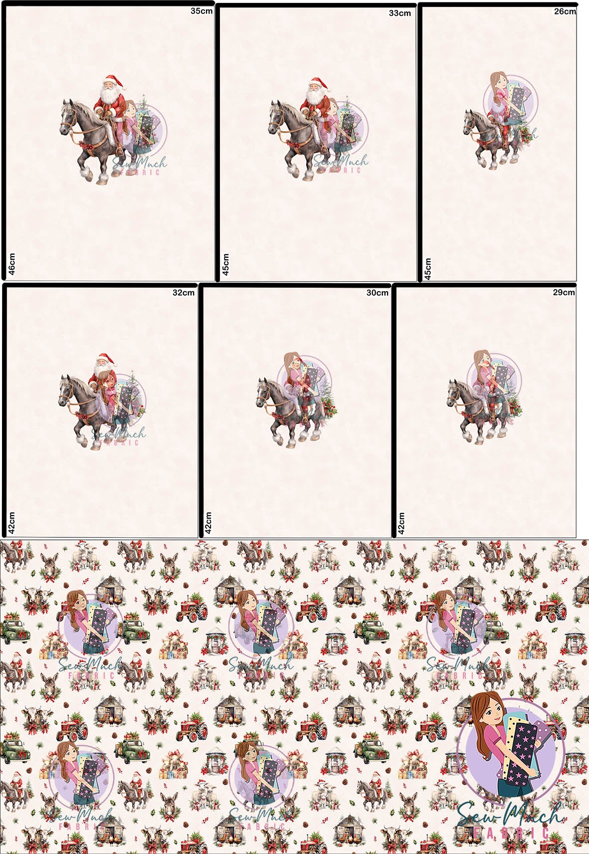 CHRISTMAS Pre-Order: Vintage Farm 'PANEL FOR ROMPERS'