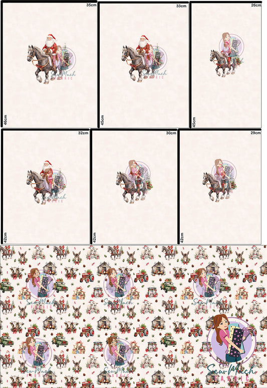 CHRISTMAS Pre-Order: Vintage Farm 'PANEL FOR ROMPERS'