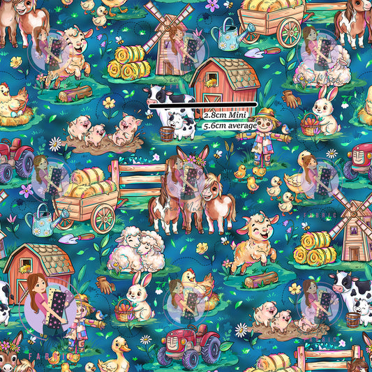 Farm Animals Navy | Woven | Retail | Average Scale